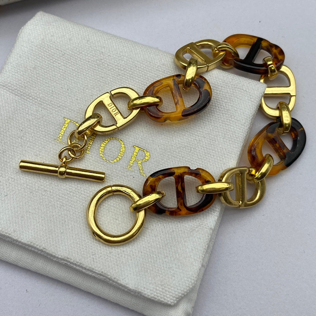 18K Dior Navy Resin Bracelet