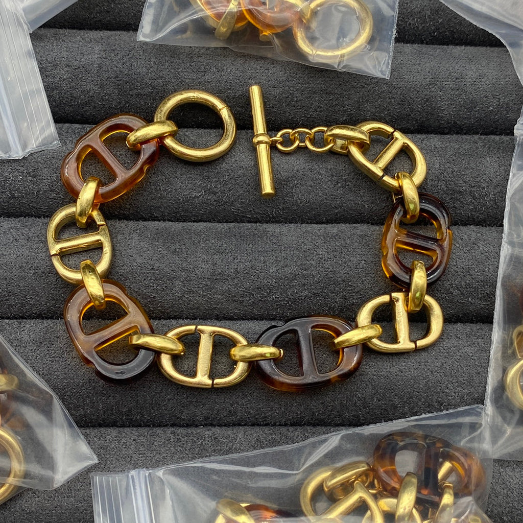 18K Dior Navy Resin Bracelet