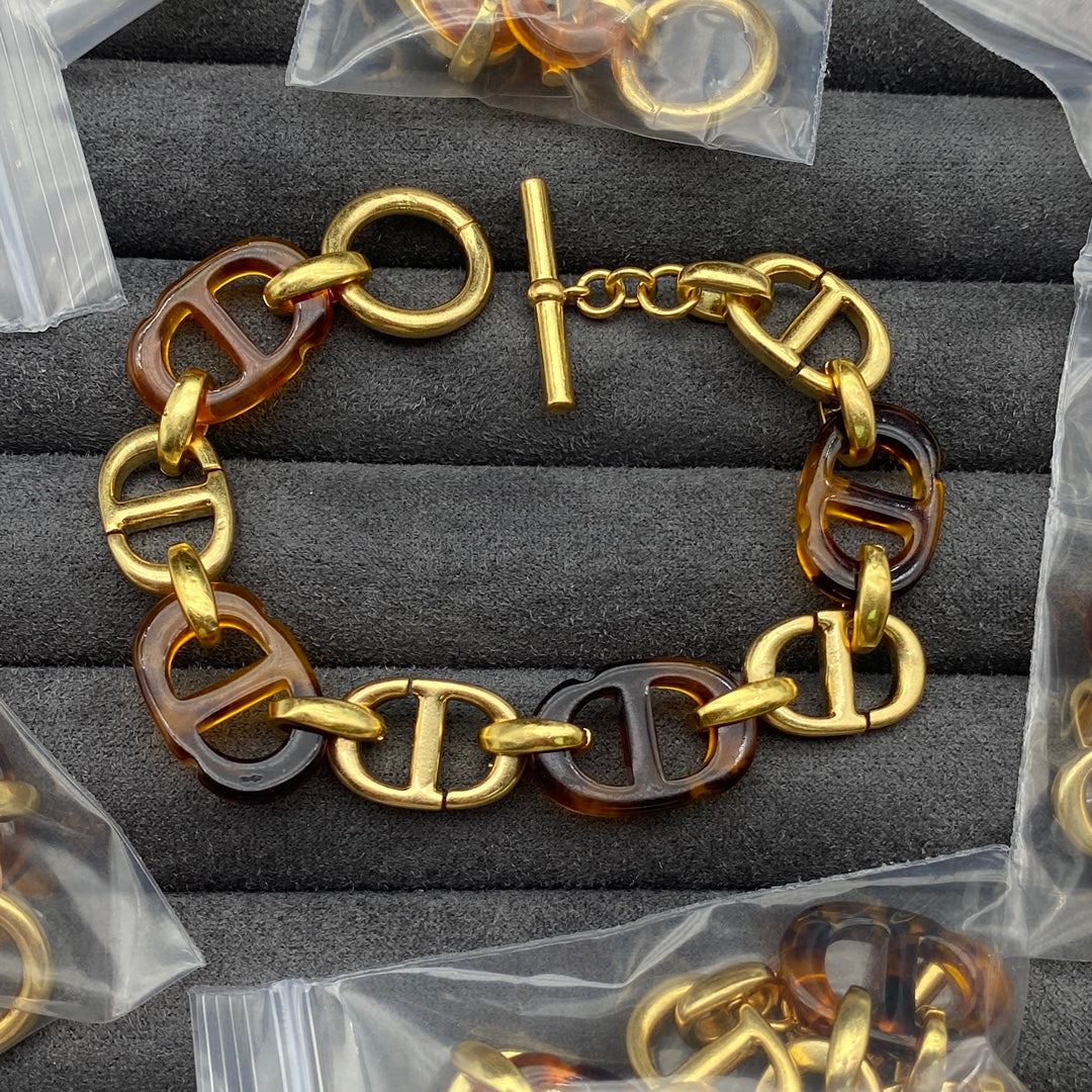 18K Dior Navy Resin Bracelet