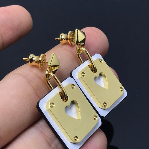 18K As De Coeur White Hermes Earrings