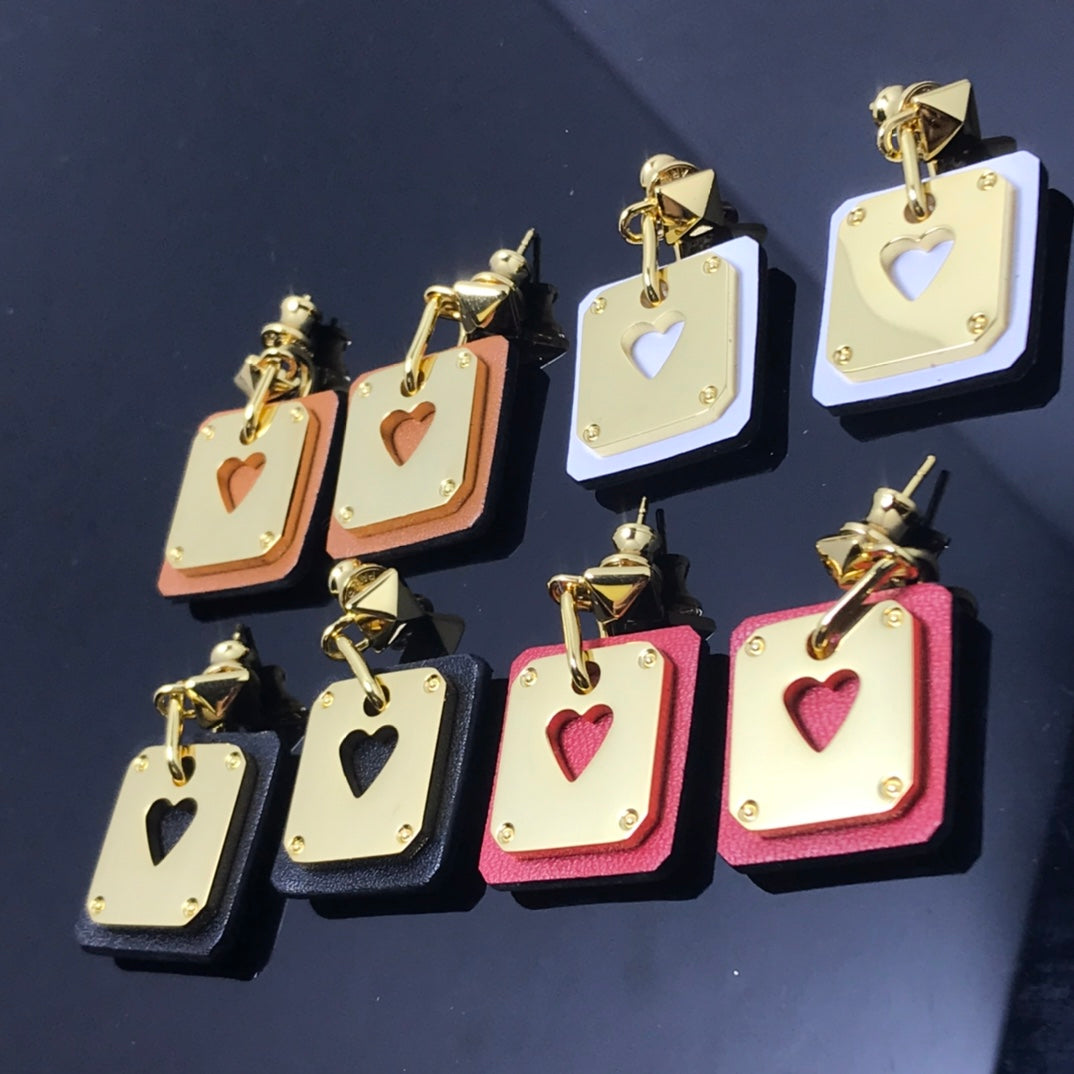 18K As De Coeur White Hermes Earrings