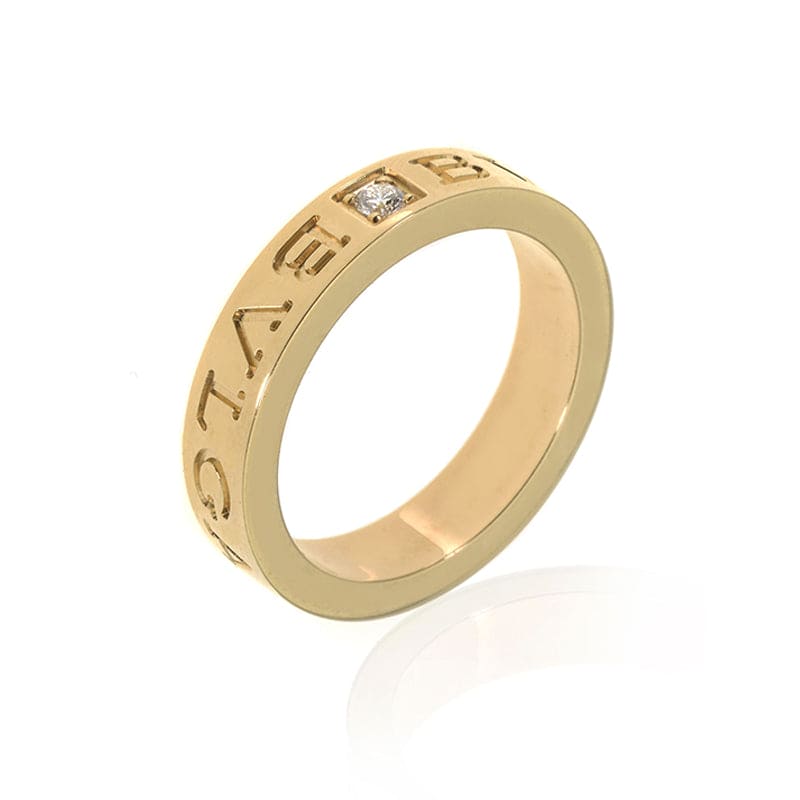 18K BVLGARI Yellow Gold BV Diamond Ring