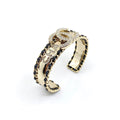 18K Chanel Black & Crystal Cuff Bracelet