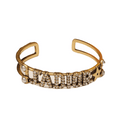 18K Dior Tone Logo Star Bangle Bracelet