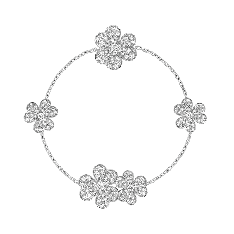18K Van Cleef & Arpels Frivole Diamonds Clover Bracelet