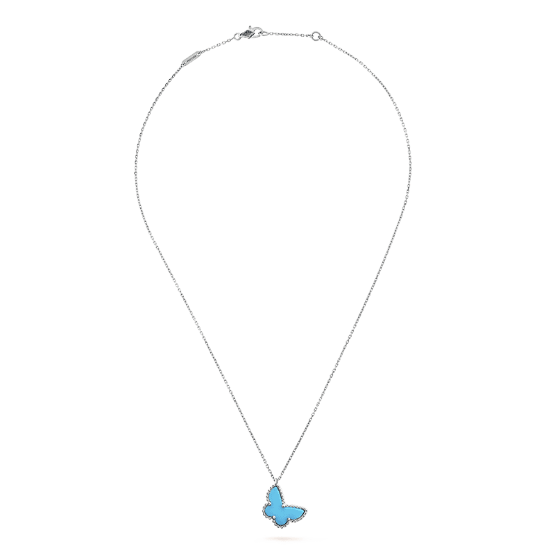 18K Van Cleef & Arpels Sweet Alhambra Blue Butterfly Necklace
