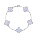 18K Van Cleef & Arpels Vintage Alhambra Five Motifs Chalcedony Clover Bracelet