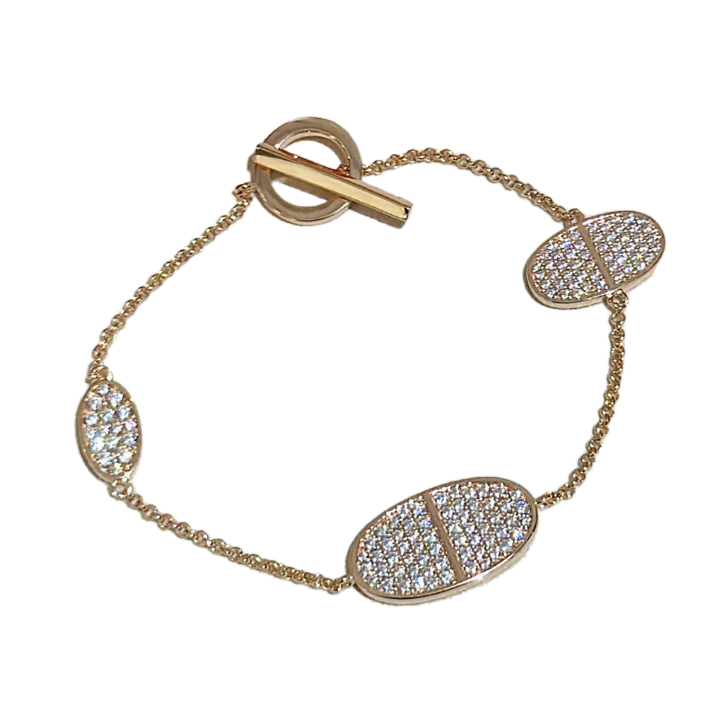 18K Chaine D'Ancre Verso Diamond Hermes Bracelet