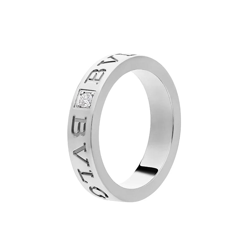 18K BVLGARI White Gold BV Diamond Ring