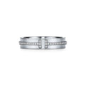 18K Tiffany White Gold T Narrow Diamond Ring