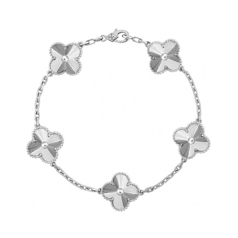 18K Van Cleef & Arpels Vintage Alhambra Five Motifs Clover Bracelet