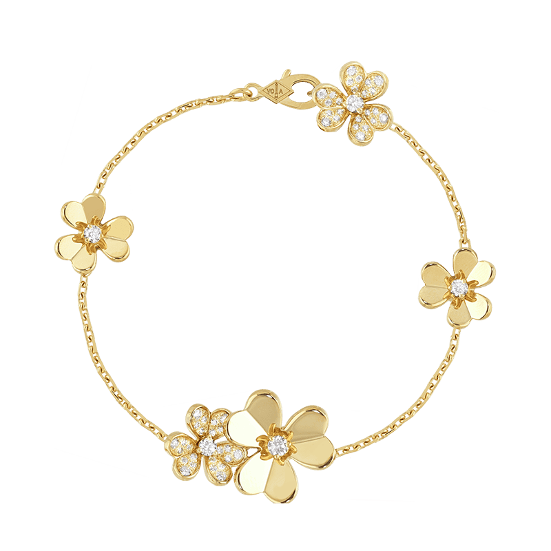 18K Van Cleef & Arpels Frivole Diamonds Clover Bracelet