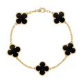 18K Van Cleef & Arpels Vintage Alhambra Five Motifs Black Clover Bracelet
