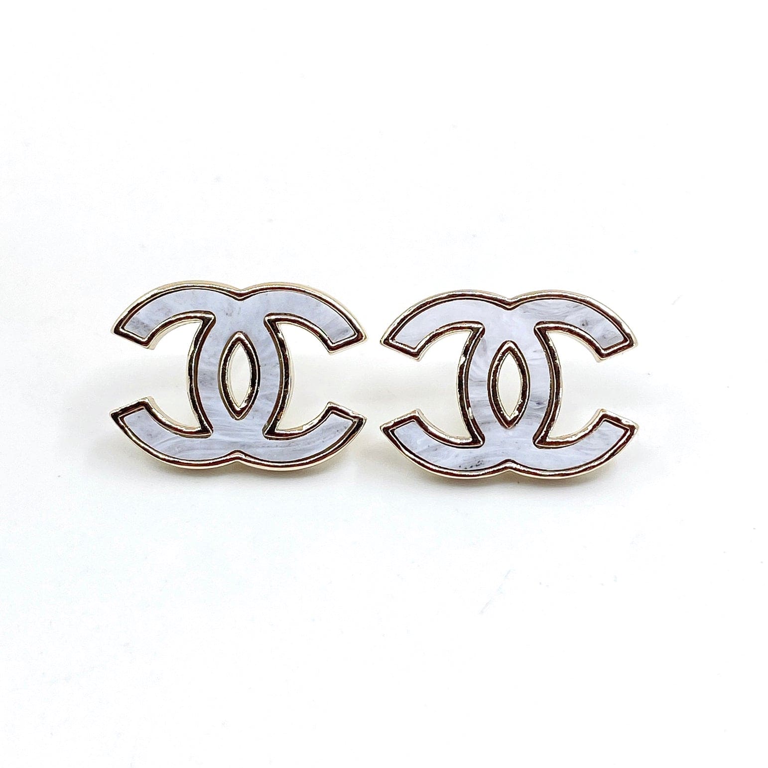18K Chanel Marble Earrings