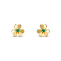 18K Van Cleef & Arpels Frivole Mini Emerald Earrings