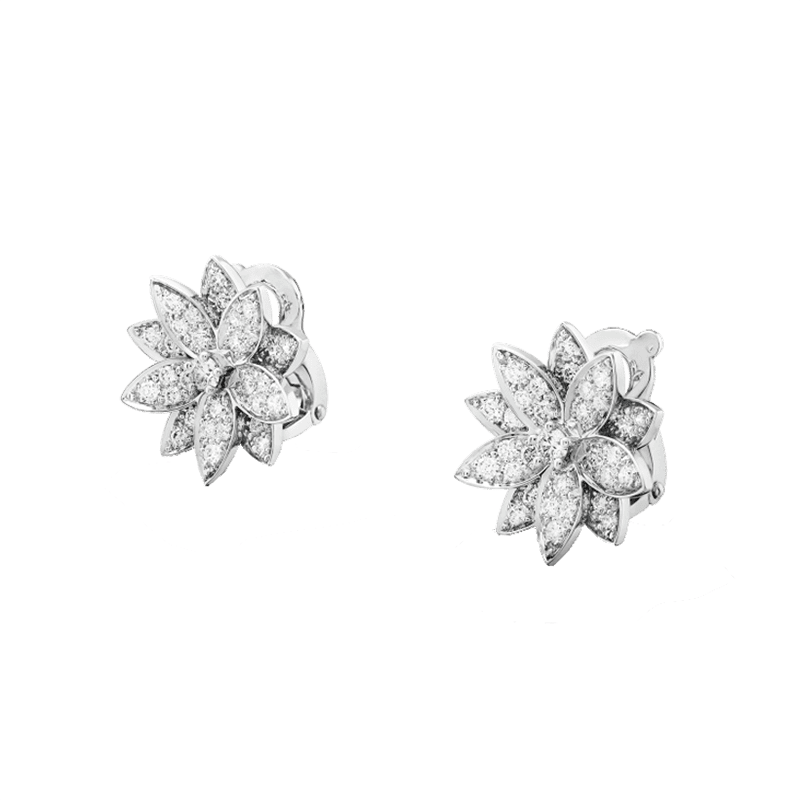 18K Van Cleef & Arpels Lotus One Flowers Small Earrings