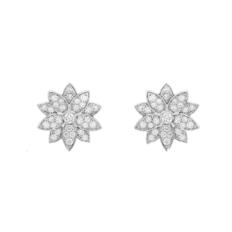 18K Van Cleef & Arpels Lotus One Flowers Small Earrings