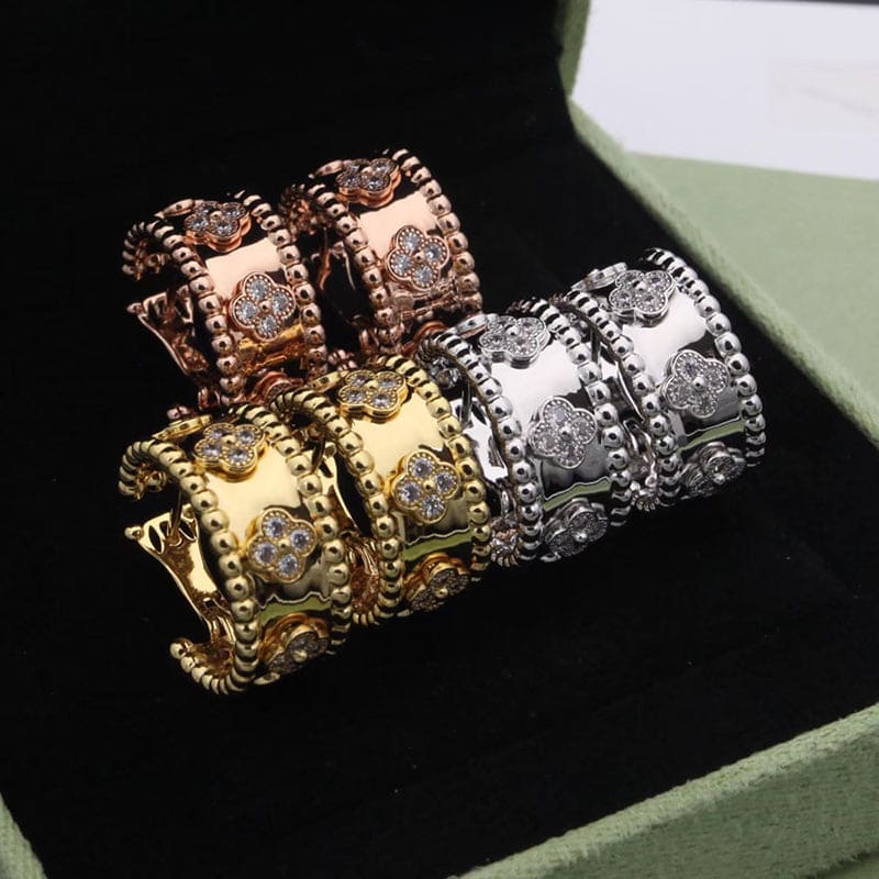 18K Van Cleef & Arpels Perlee Clovers Hoop Earrings