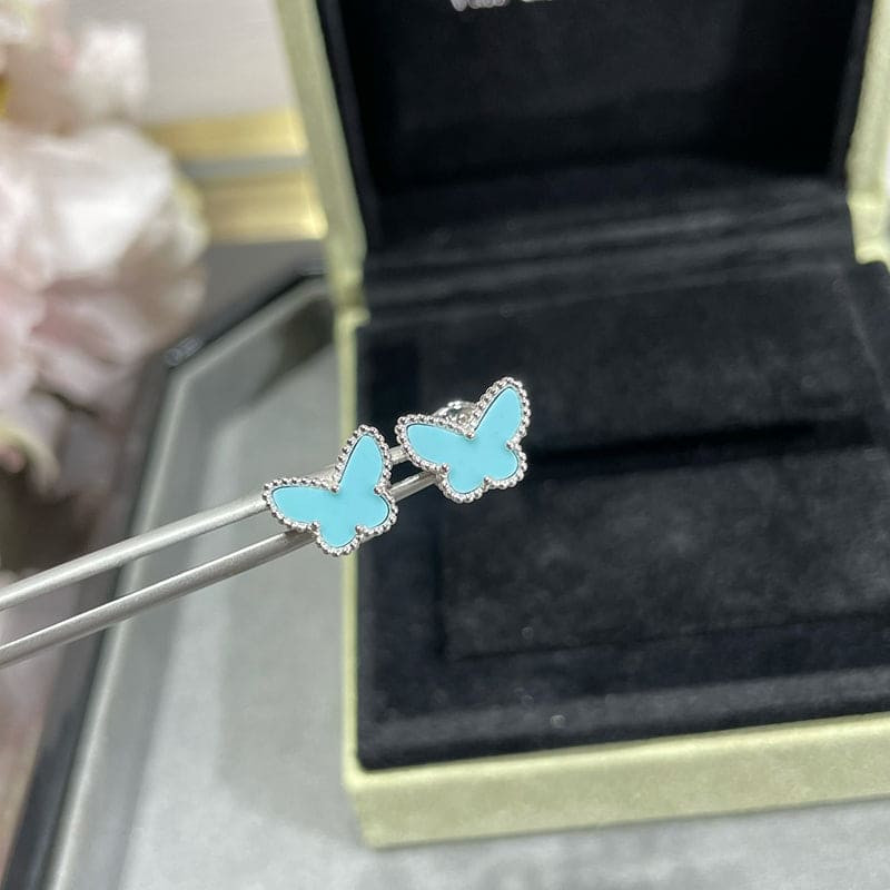 18K Van Cleef & Arpels Sweet Alhambra Butterfly Stud Earrings