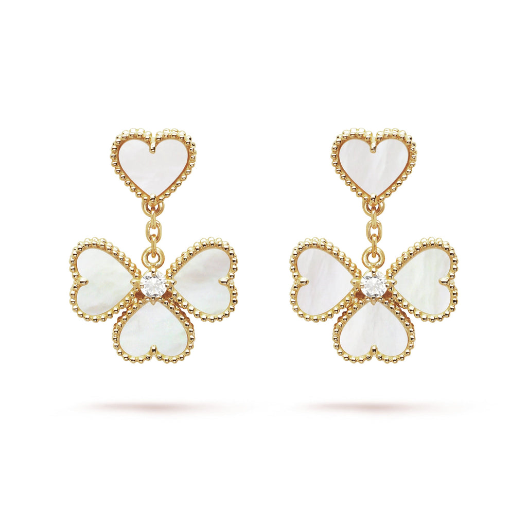 18K Van Cleef & Arpels Sweet Alhambra Effeuillage Earrings