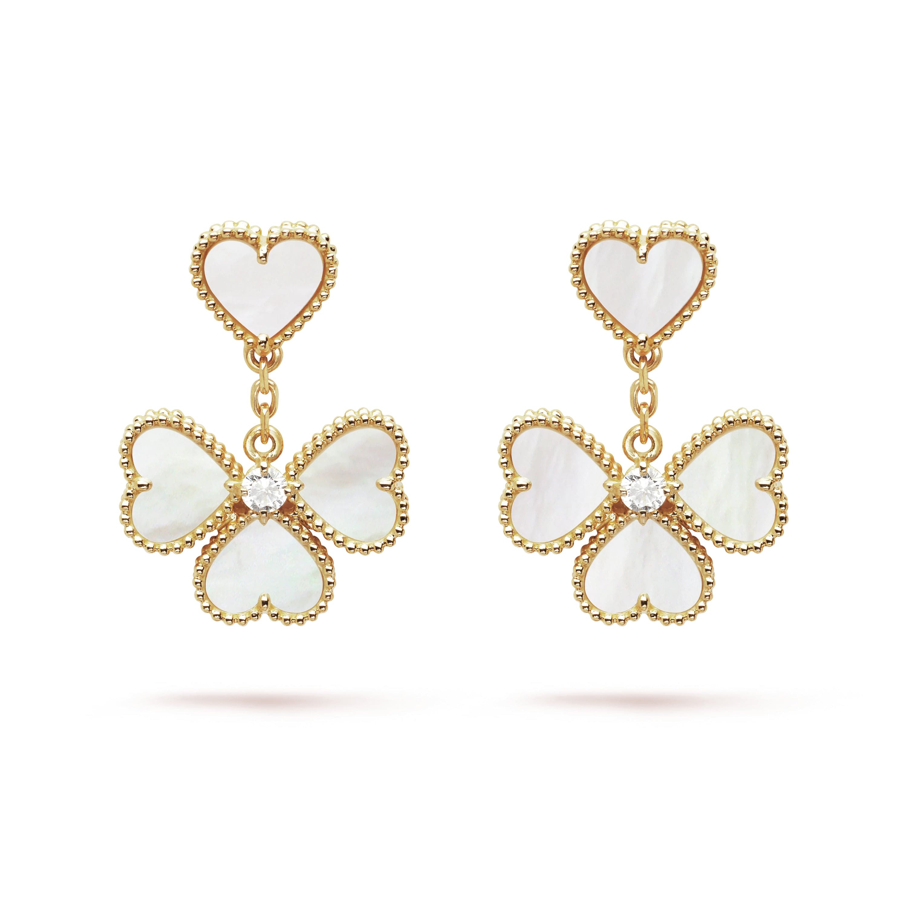 18K Van Cleef & Arpels Sweet Alhambra Effeuillage Earrings