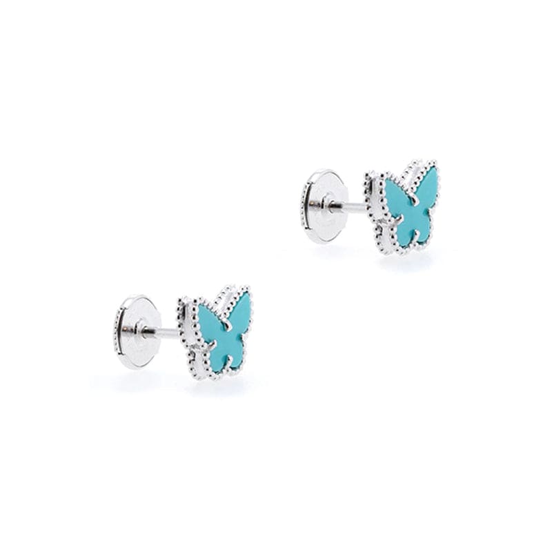 18K Van Cleef & Arpels Sweet Alhambra Butterfly Stud Earrings