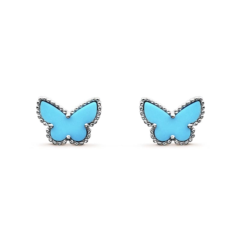 18K Van Cleef & Arpels Sweet Alhambra Butterfly Stud Earrings