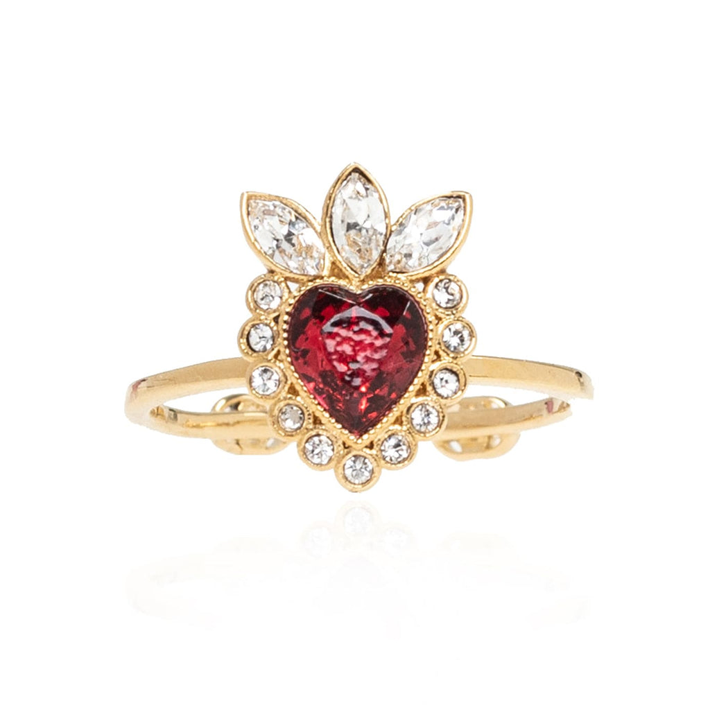 18K Gucci Crystal Heart Ring