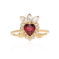 18K Gucci Crystal Heart Ring