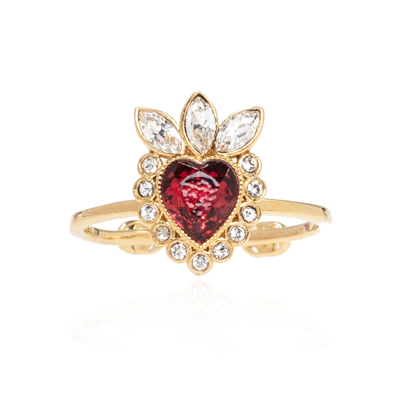 18K Gucci Crystal Heart Ring