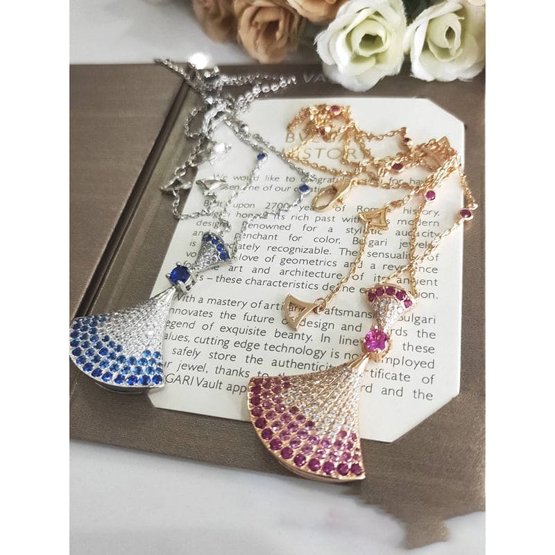 18K BVLGARI BV DIVAS' DREAM Blue Diamonds Necklace