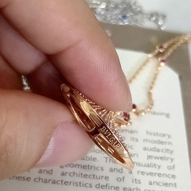 18K BVLGARI BV DIVAS' DREAM Pink Diamonds Necklace