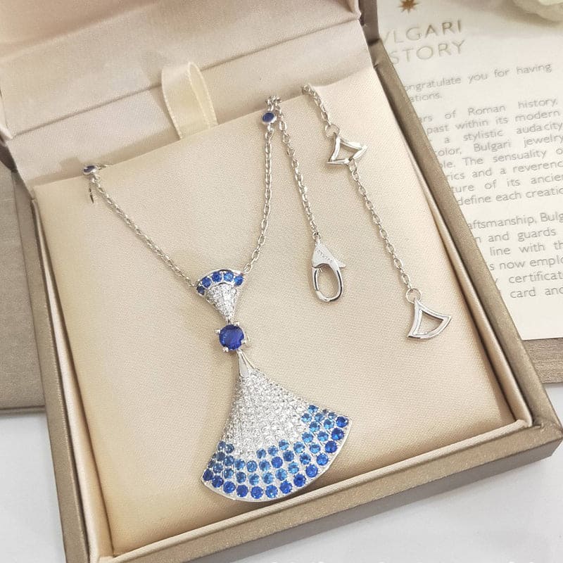 18K BVLGARI BV DIVAS' DREAM Blue Diamonds Necklace