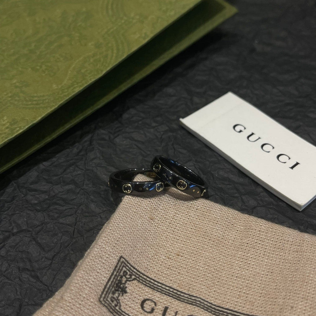 18K Gucci Icon Black Corundum Ring