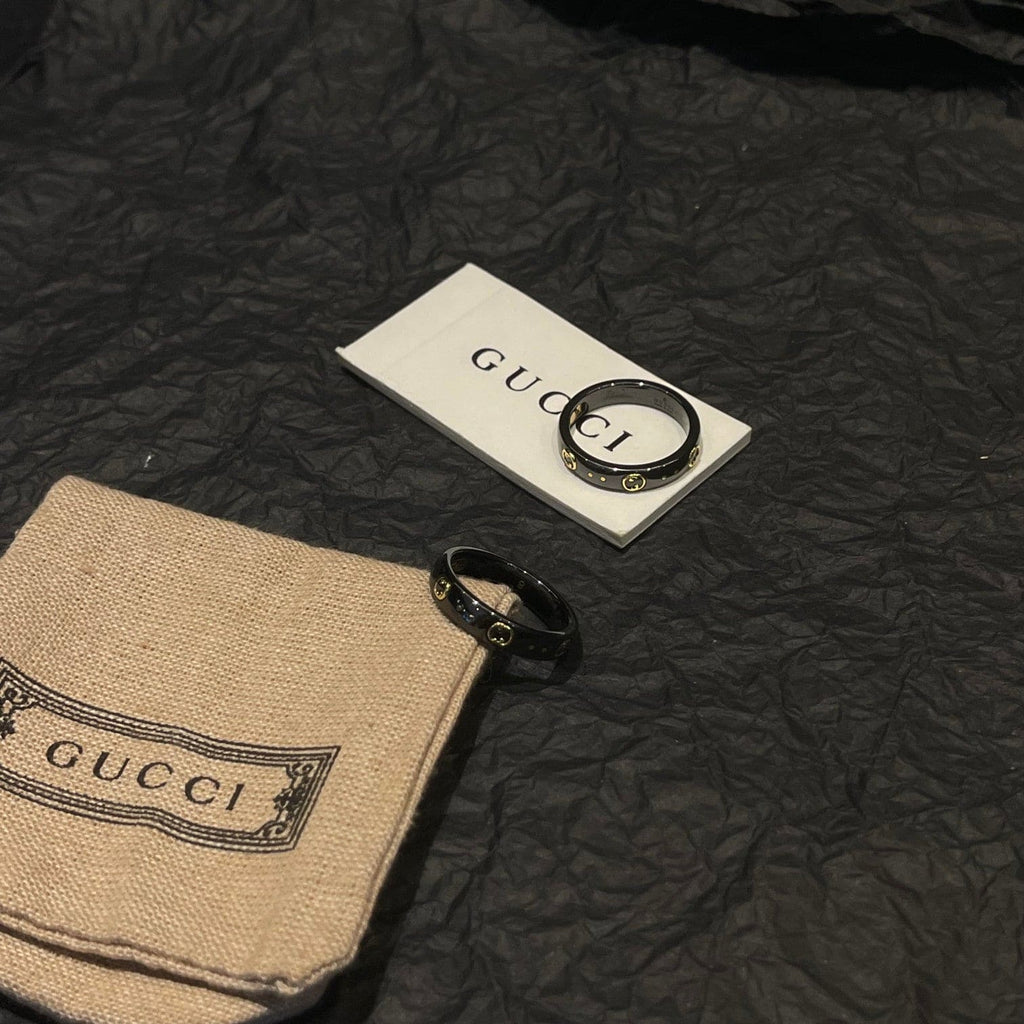 18K Gucci Icon Black Corundum Ring