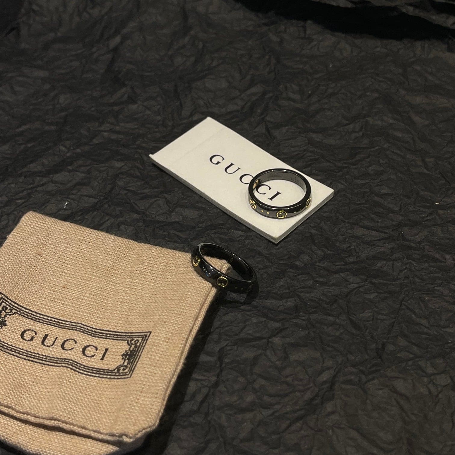 18K Gucci Icon Black Corundum Ring