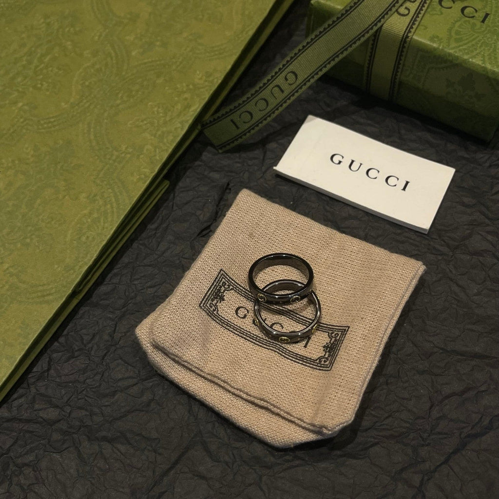 18K Gucci Icon Black Corundum Ring