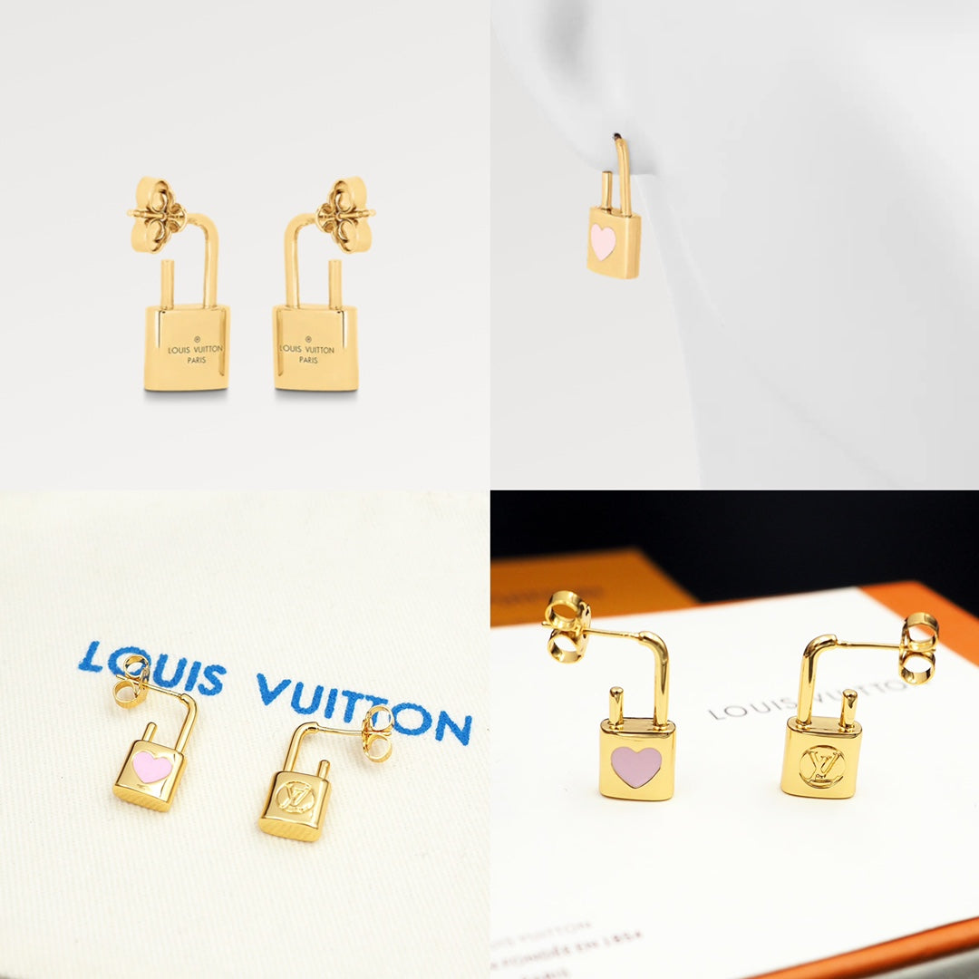 18K Louis Vuitton Cadenas Earrings