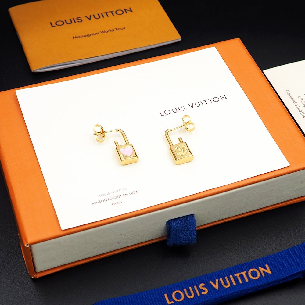 18K Louis Vuitton Cadenas Earrings