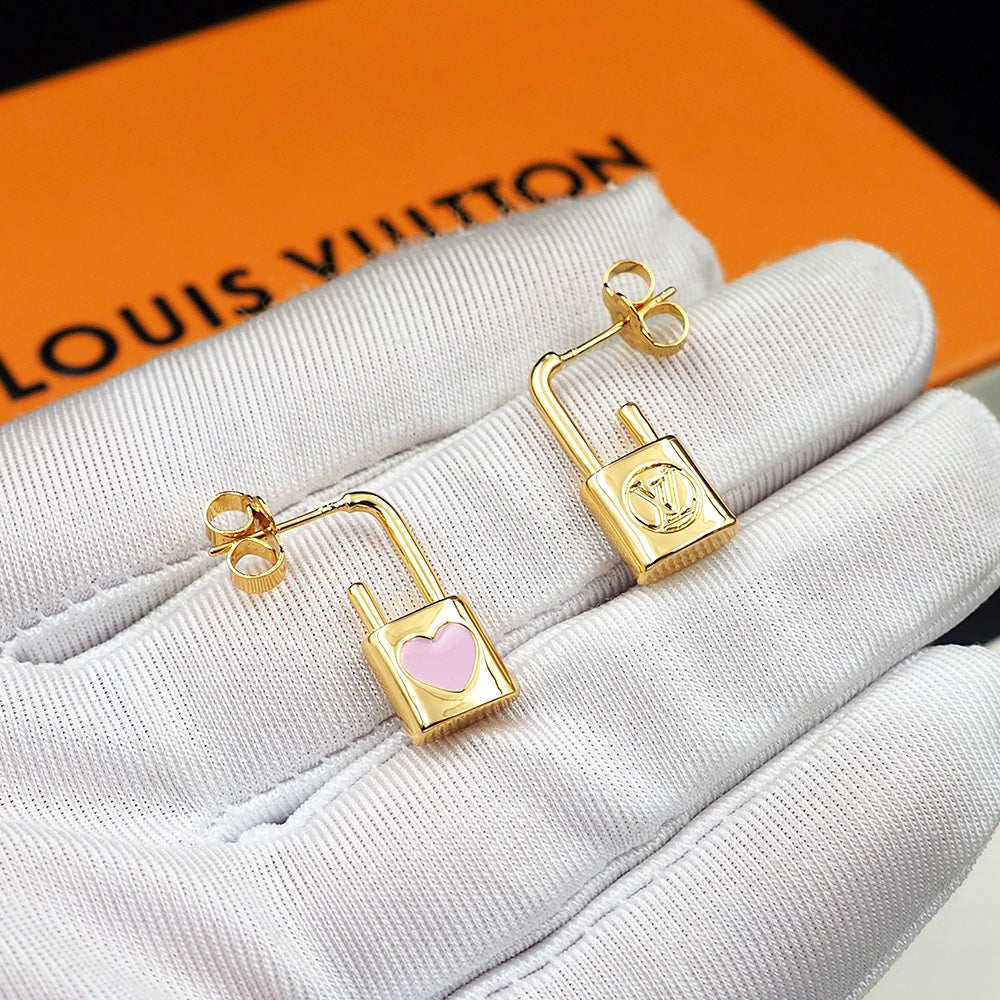 18K Louis Vuitton Cadenas Earrings