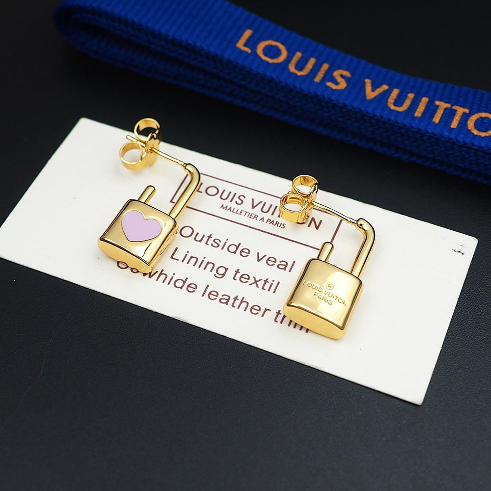 18K Louis Vuitton Cadenas Earrings