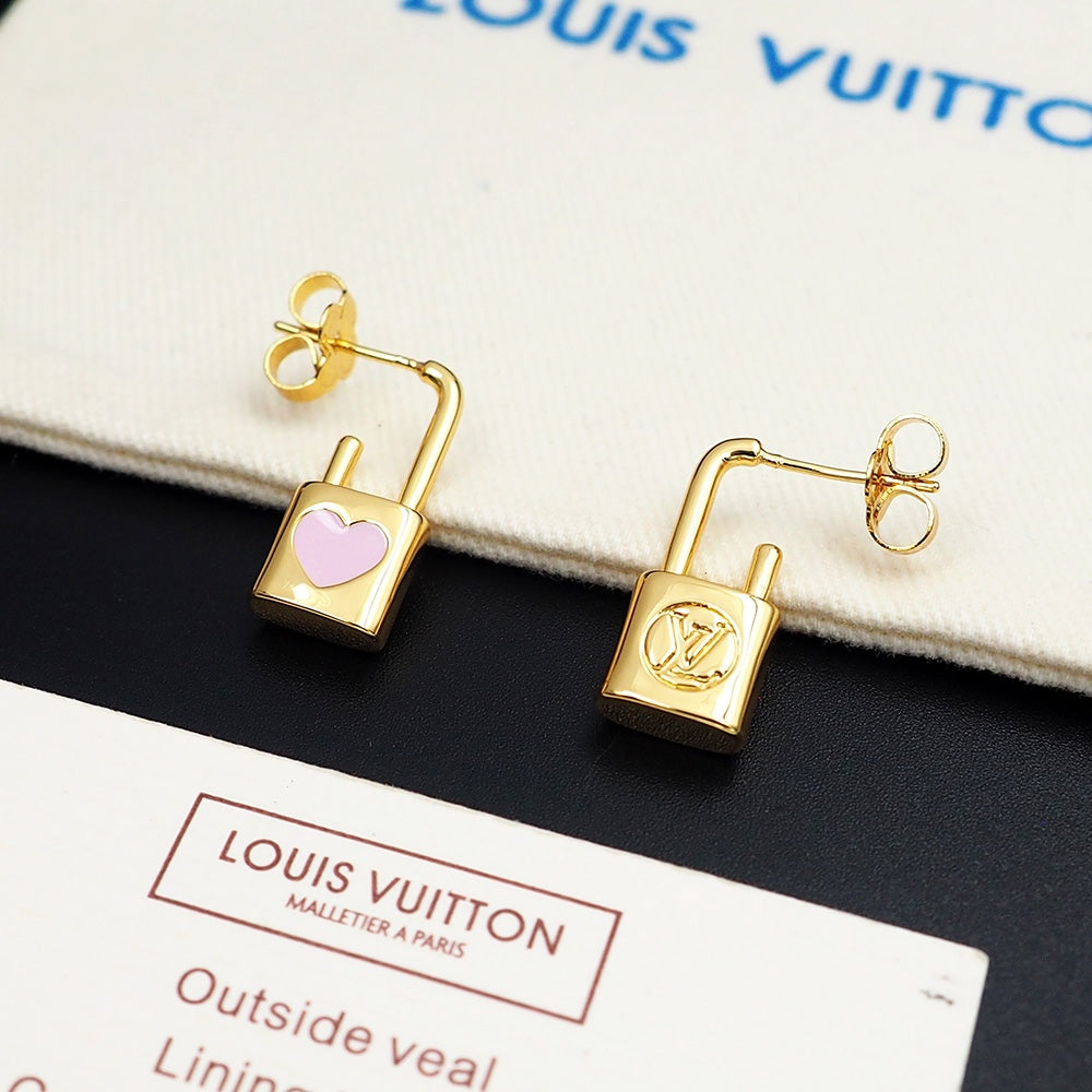 18K Louis Vuitton Cadenas Earrings