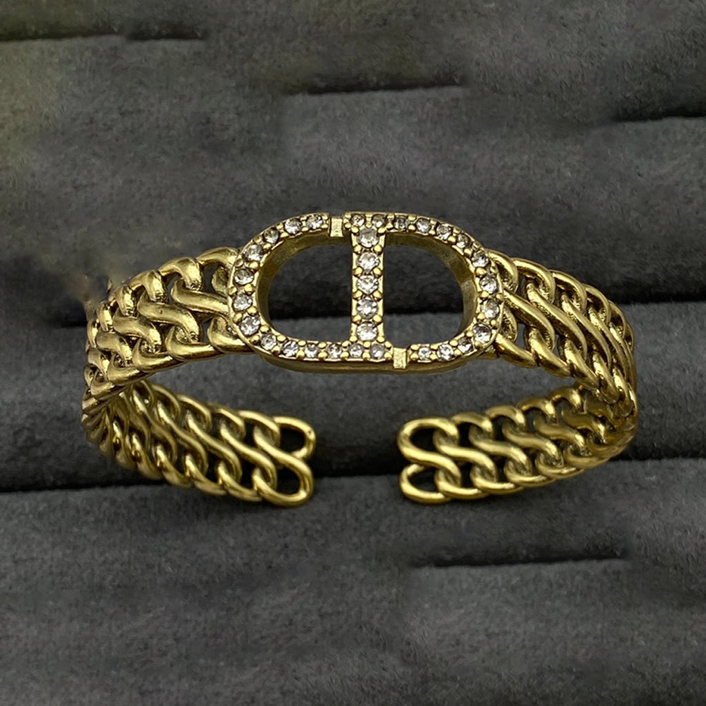 18K Dior Open Cuff Diamond Bracelet