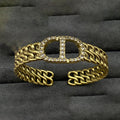 18K Dior Open Cuff Diamond Bracelet