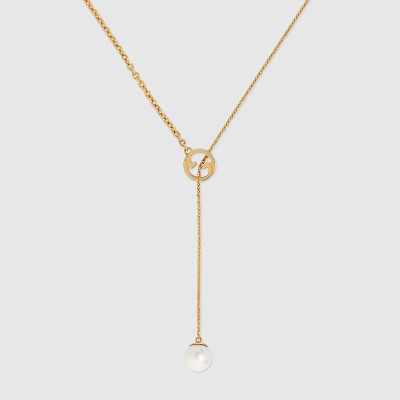 18K Gucci Blondie Pearl Drop Necklace