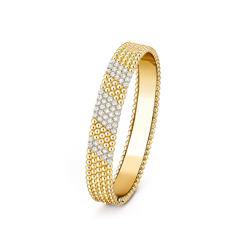 18K Van Cleef & Arpels Perlee 5 Rows Diamond Bracelet