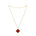 18K Van Cleef & Arpels Magic Alhambra One Motifs Carnelian Clover Necklace
