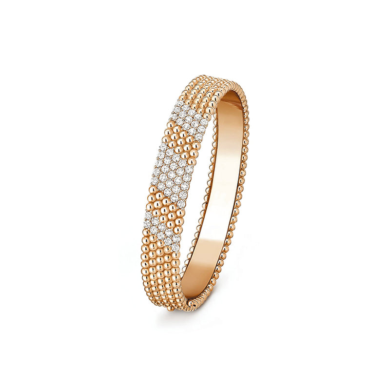 18K Van Cleef & Arpels Perlee 5 Rows Diamond Bracelet