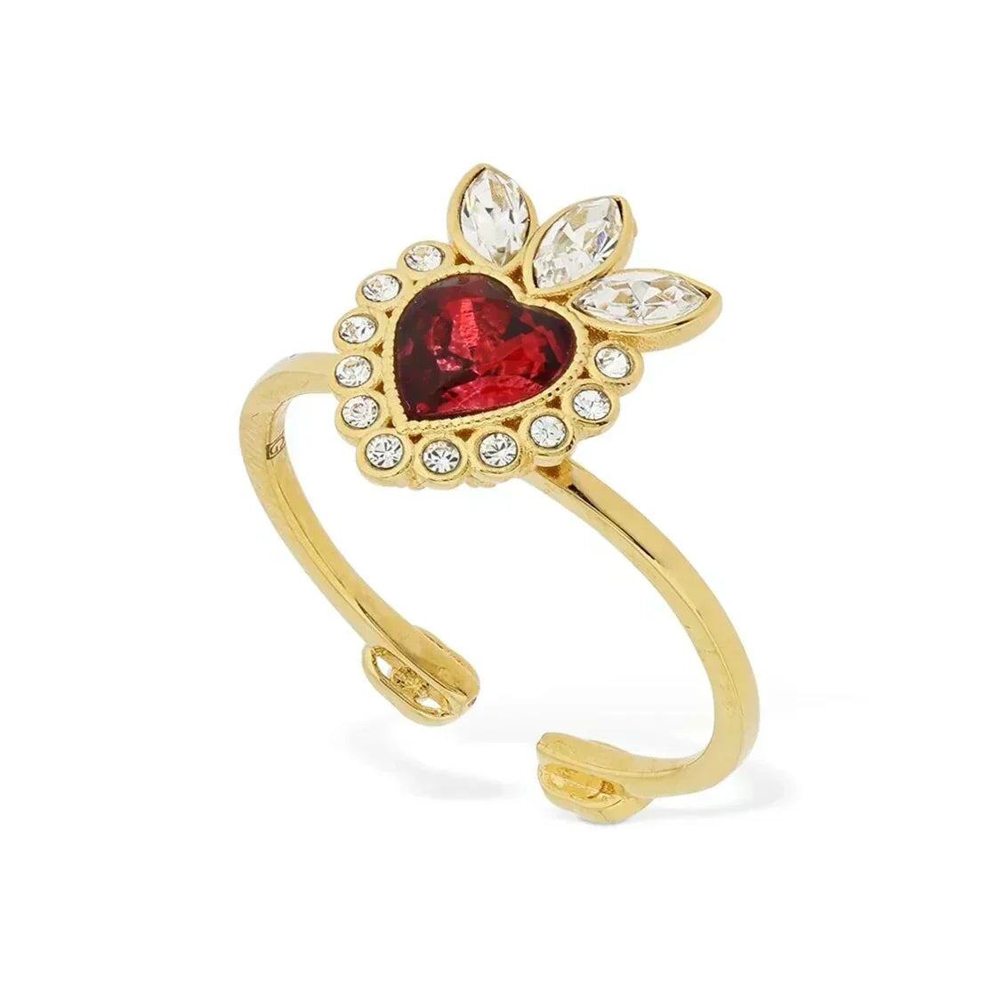 18K Gucci Crystal Heart Ring