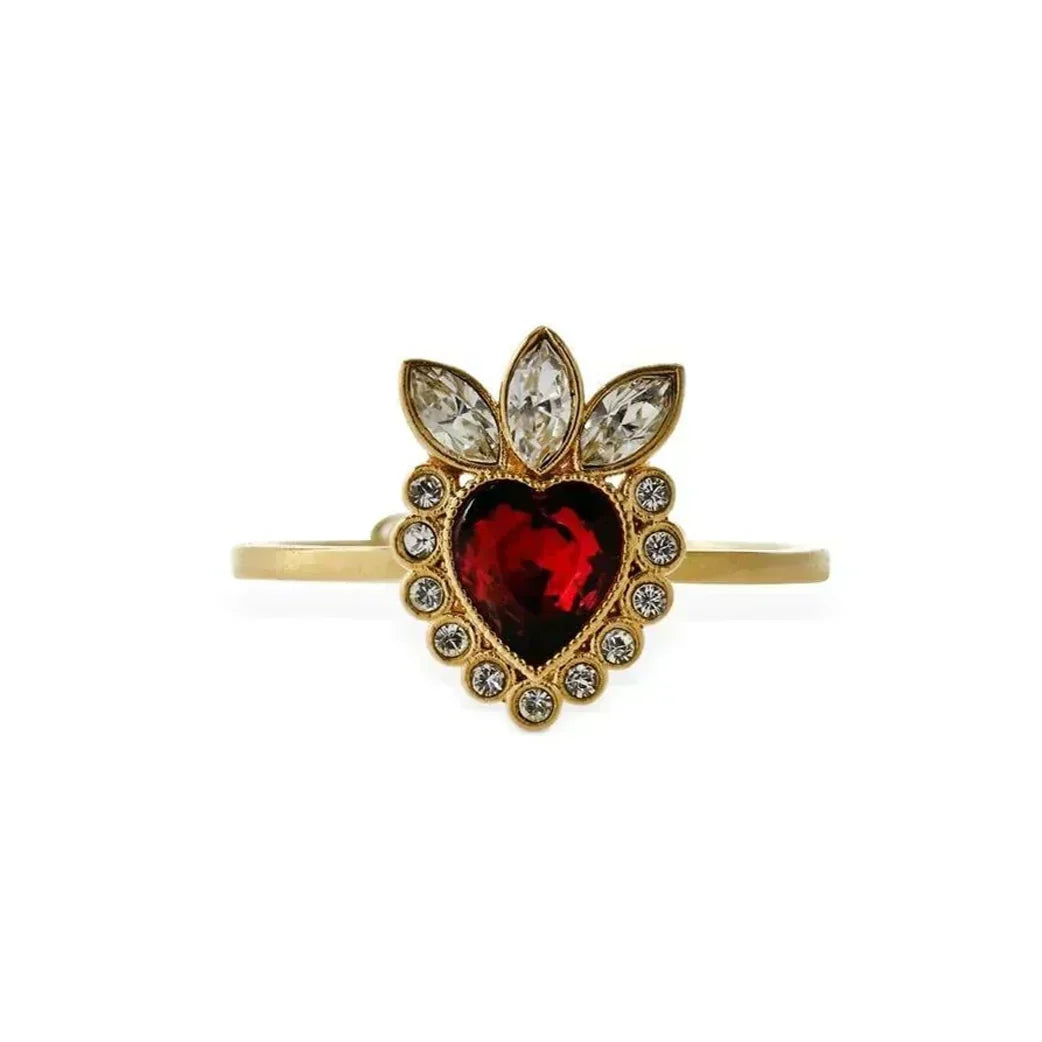 18K Gucci Crystal Heart Ring
